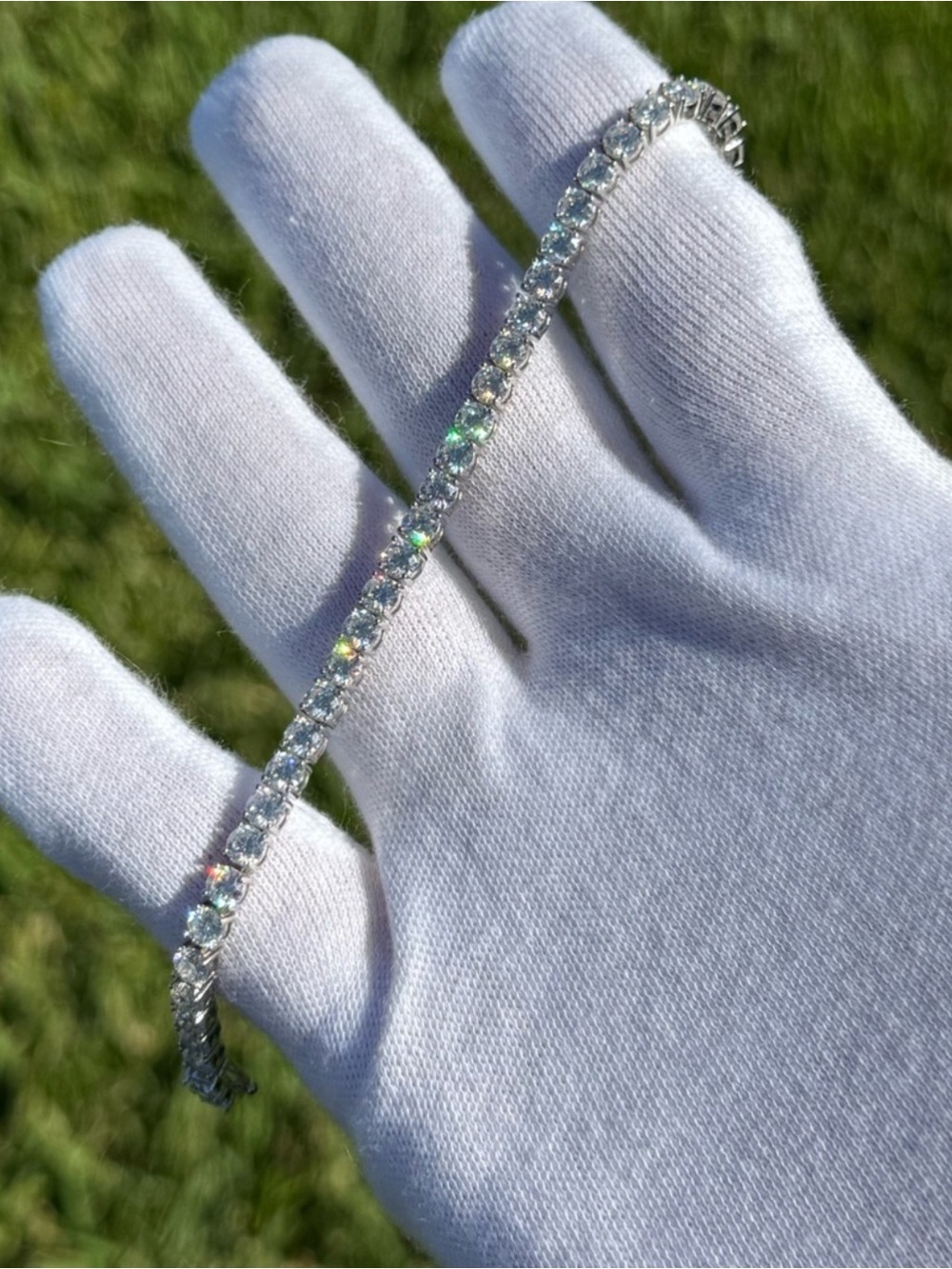 925 Silver, 11.7CTW Moissanite Tennis Bracelet